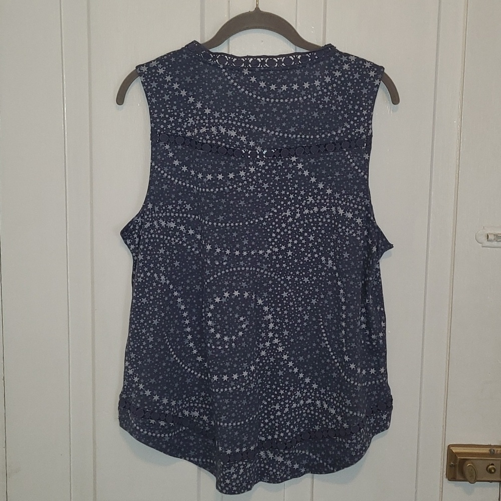Lucky Brand Sleeveless Star-Print Tank Top - Blue - Picture 8 of 10